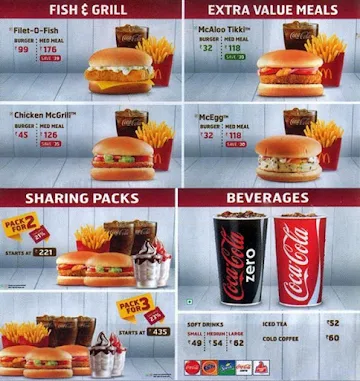 McDonald's menu 