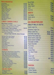 Shalini Pure Veg. Restaurant menu 3