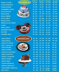 Cake Menu menu 1