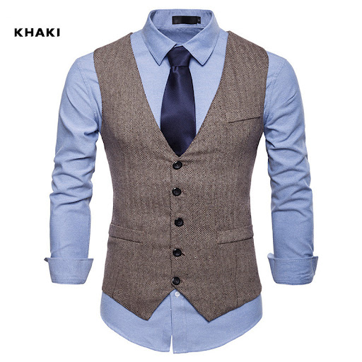 Title 3, Mens European-style single-breasted wool vest ...