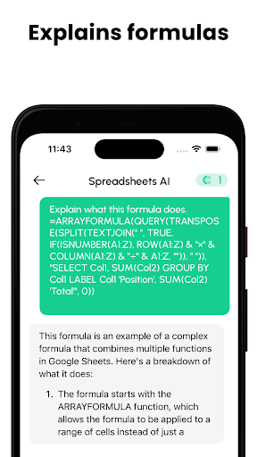 Screenshot Spreadsheets AI: Formula Bot