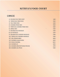 Nithya's Food Court menu 1