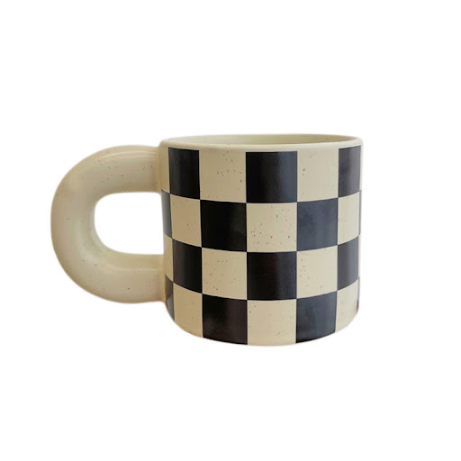 Title 2, Black and White Checkerboard Large Capacity Cer...