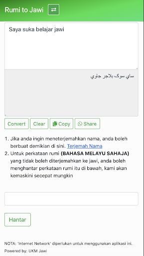 Tulisan Rumi Ke Google Translate Malay To Jawi - Art of Jawi