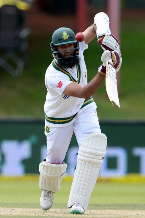 Hashim Amla during day 2 of the 2nd Sunfoil Test match between South Africa and Bangladesh at Mangaung Oval on October 07, 2017 in Bloemfontein.