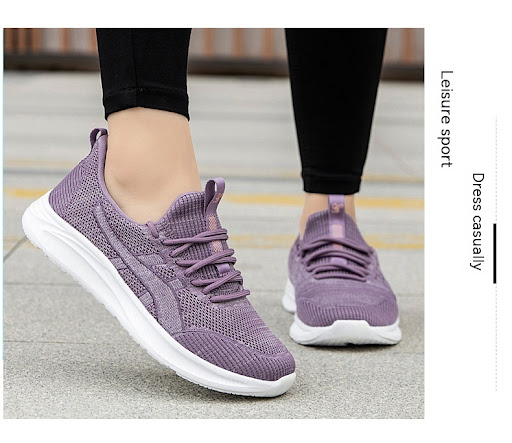Title 16, Old Travel Walking Shoes Fly-knit Sneakers Soft...