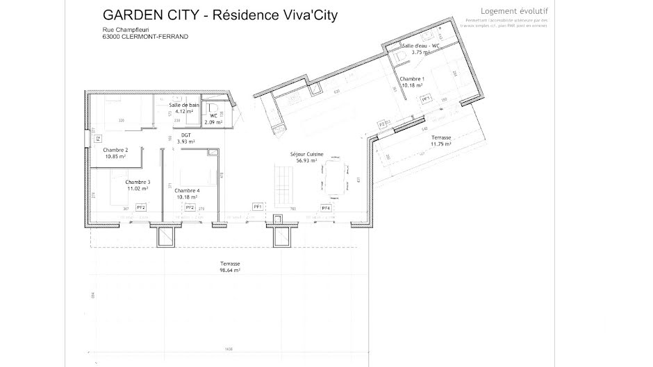 Vente appartement 5 pièces 113 m² à Clermont-Ferrand (63000), 559 000 €