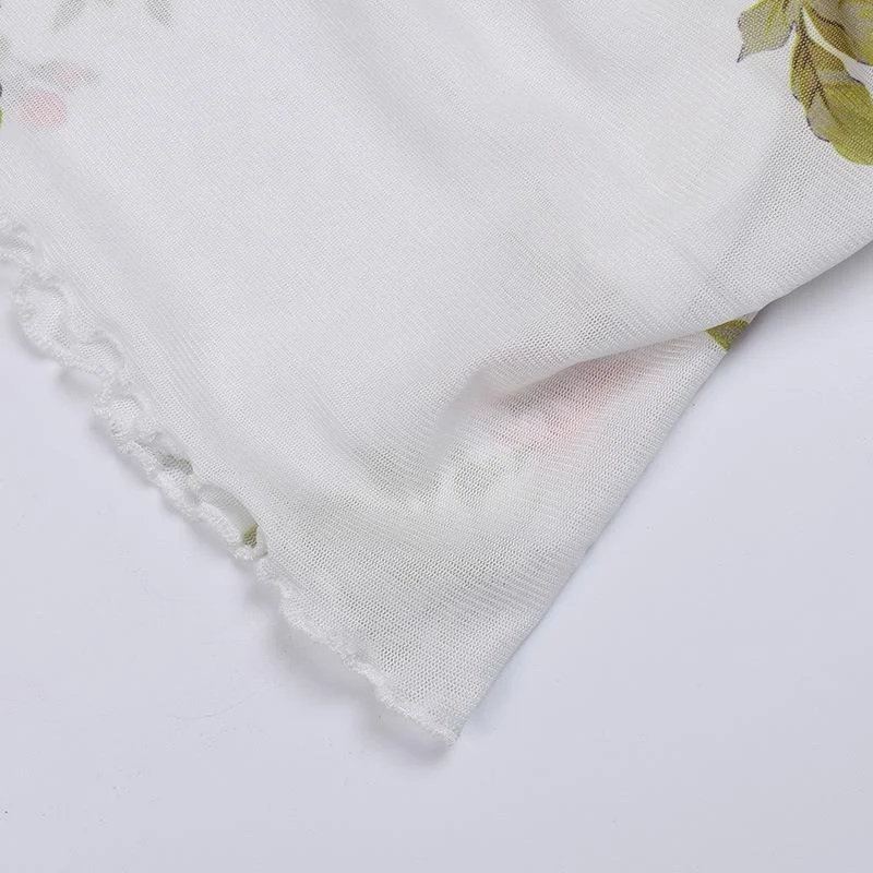 Title 11, Europäisches Wind-Mesh Vintage Blumenkleid. Ent...