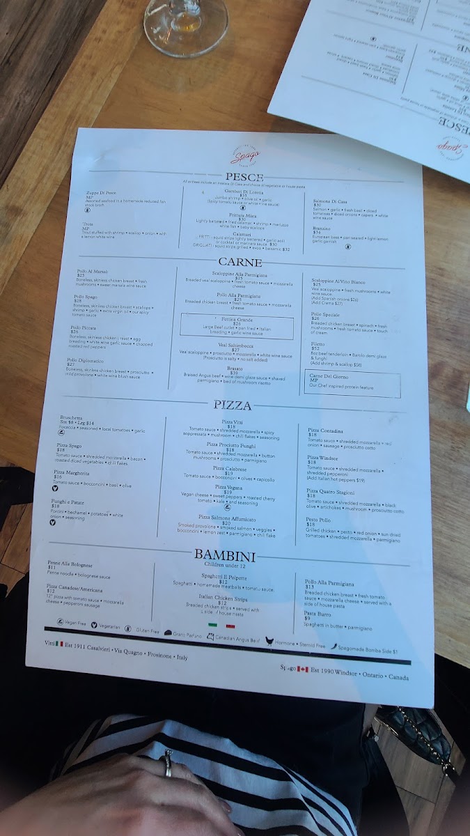 Spago Caesars gluten-free menu