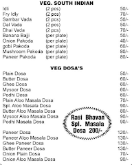 Rasi Bhavan - MBA Dosa Wala menu 2