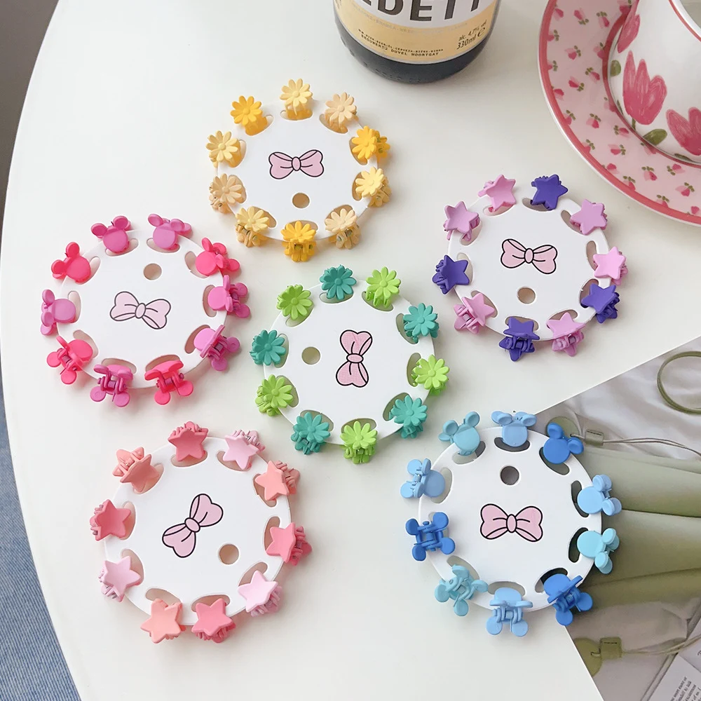 New Children's Barrettes 10 PCs Colorful Cartoon Baby Small Jaw Clips Bangs Broken Hair Princess Hairstyle Mini Hairpin