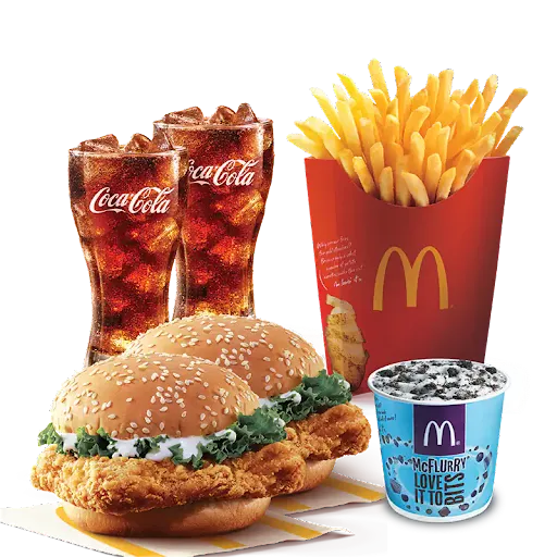 2 McSpicy Chicken + 2 Coke + Fries (L) + McFlurry Oreo (M)