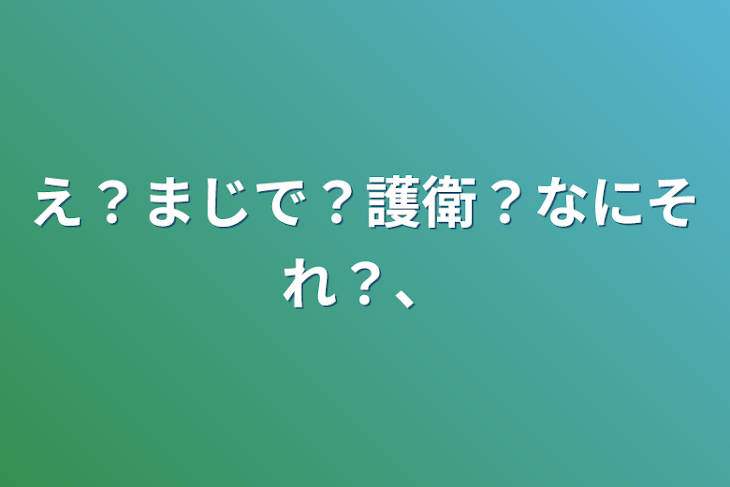 「え？まじで？護衛？なにそれ？、」のメインビジュアル