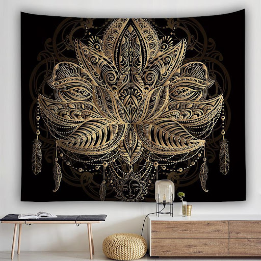 Title 1, Golden Dreamcatcher Tapestry Transform Your Spa...