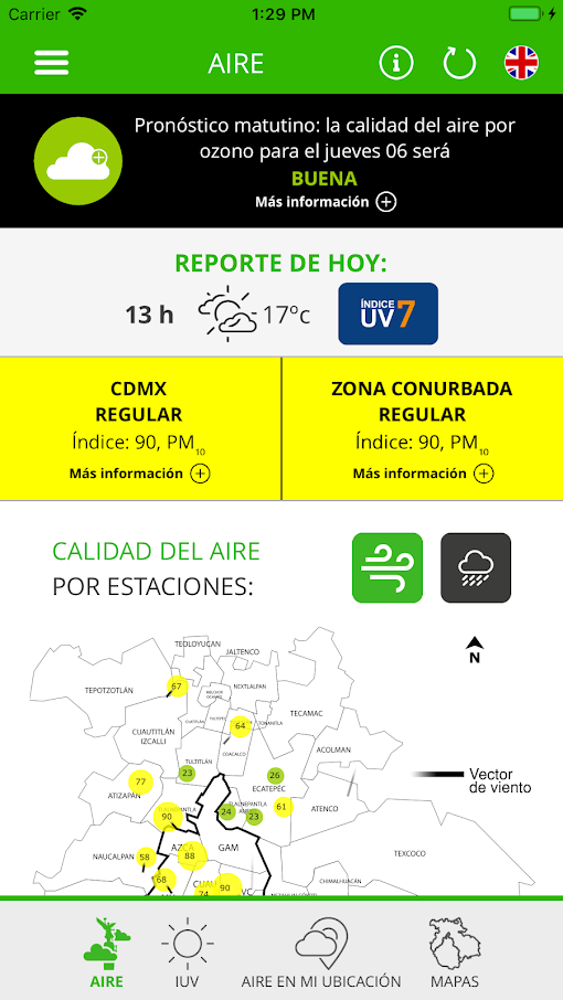 apps contaminación del aire