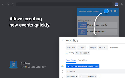 Button for Google Calendar