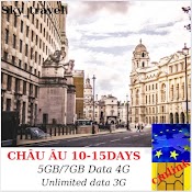 Sim Du Lịch Châu Âu 10 Ngày, 15 Ngày