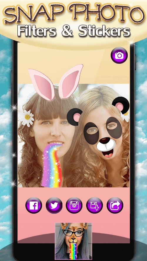 Android application Snap Photo Filters &amp; Stickers screenshort