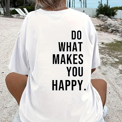 Title 2, T-shirt Womens DO WHAT Letter Printed Short Sl...