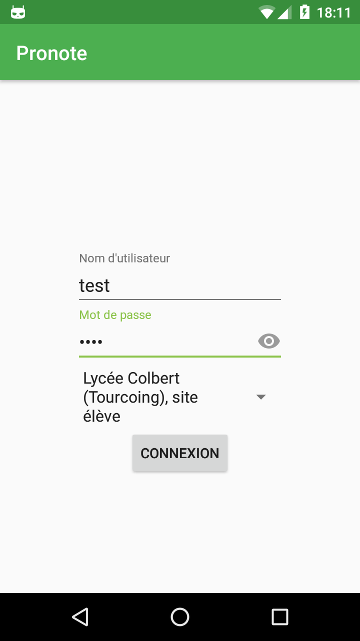 Android application Pronote Pocket screenshort