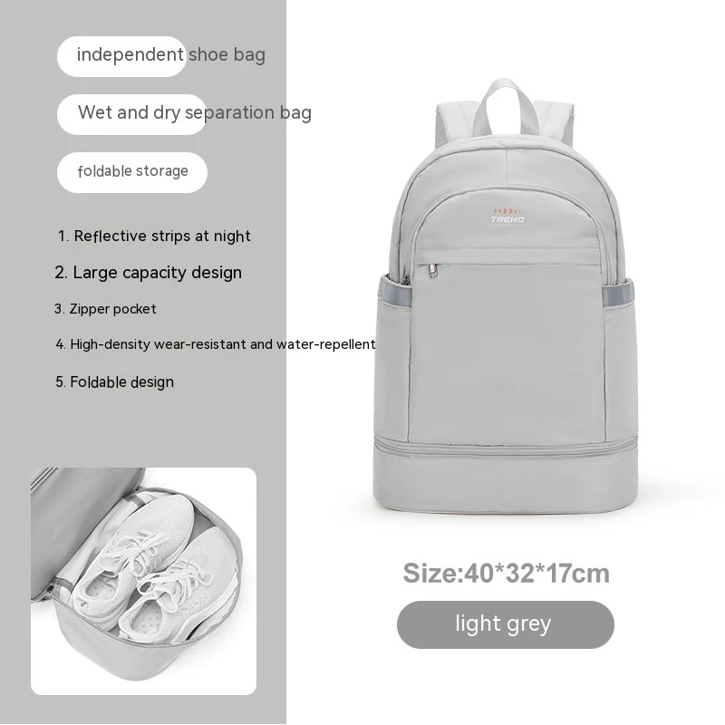 Sac de sport femme étanche avec compartiment sec et humide, pour natation, sport, escalade, voyage, sac à chaussures, sac à dos.