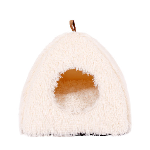 Title 5, Plush Triangular Cat Litter Box Closed and Comp...