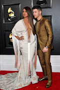 Priyanka Chopra Jonas pictured with her husband, Nick Jonas, at the 2020 Grammys.