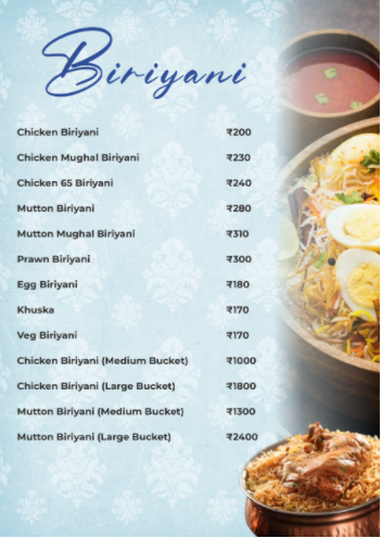 Aasife & Brothers Biryani Centre menu 