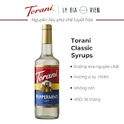 Siro Pha Chế Vị Bạc Hà Trắng Torani Classic Peppermint Syrup 750Ml Mỹ