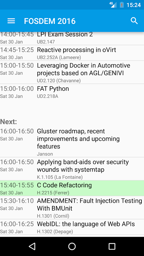    Giggity (schedule viewer)- screenshot  