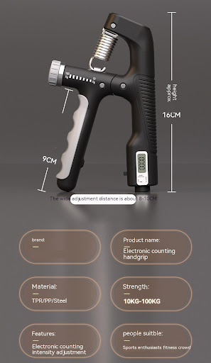 Title 1, Adjustable Spring Grip Hand Trainer for Hand St...
