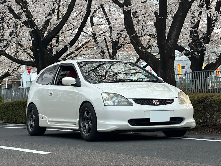 シビックタイプRのサクラと愛車・桜とコラボ・桜コラボ・桜に関するカスタム事例の投稿画像1枚目