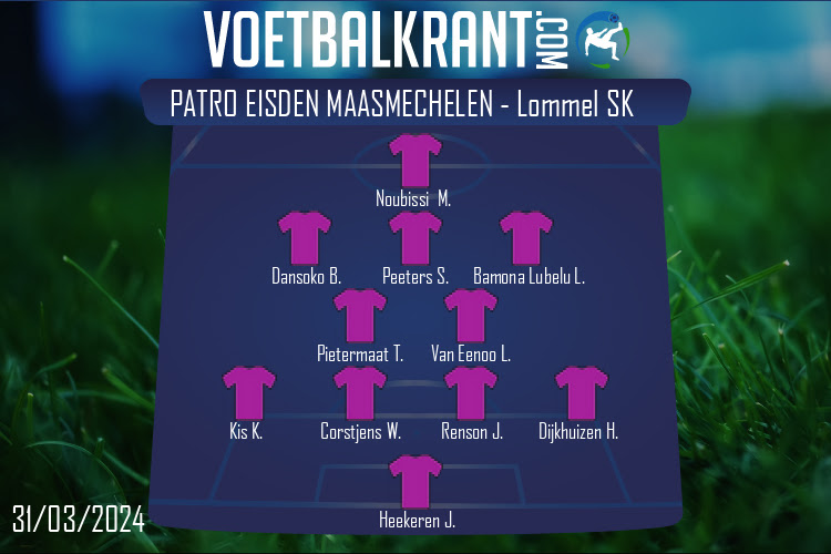 Opstelling Patro Eisden Maasmechelen | Patro Eisden Maasmechelen - Lommel SK (31/03/2024)