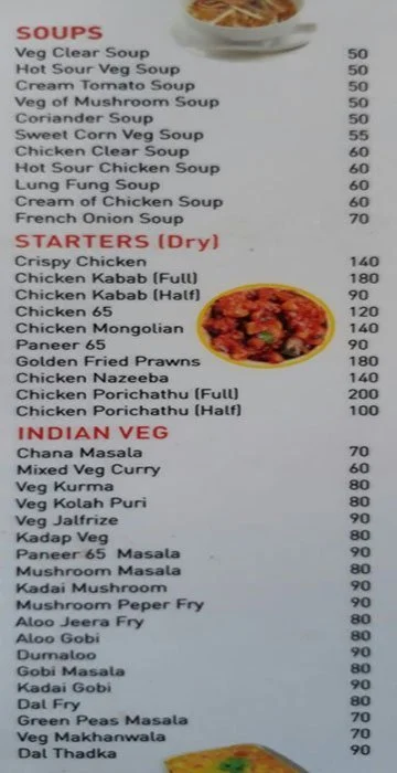 Naadan's Restaurant menu 