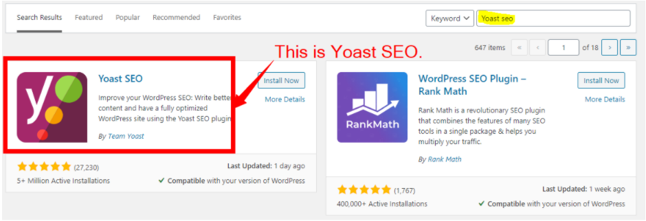 install yoast