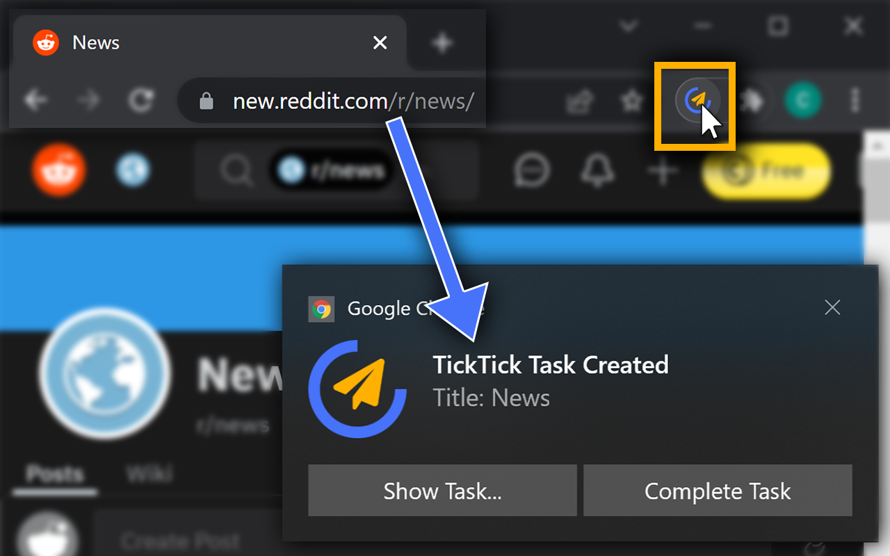 One-Click TickTick Preview image 1