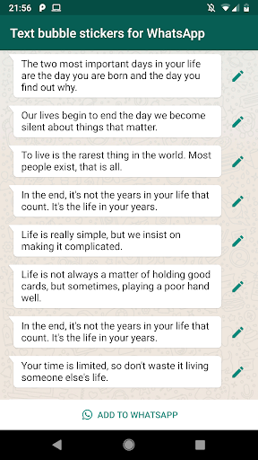 Text bubble stickers for WhatsApp