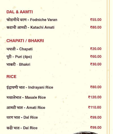 Kharvas menu 