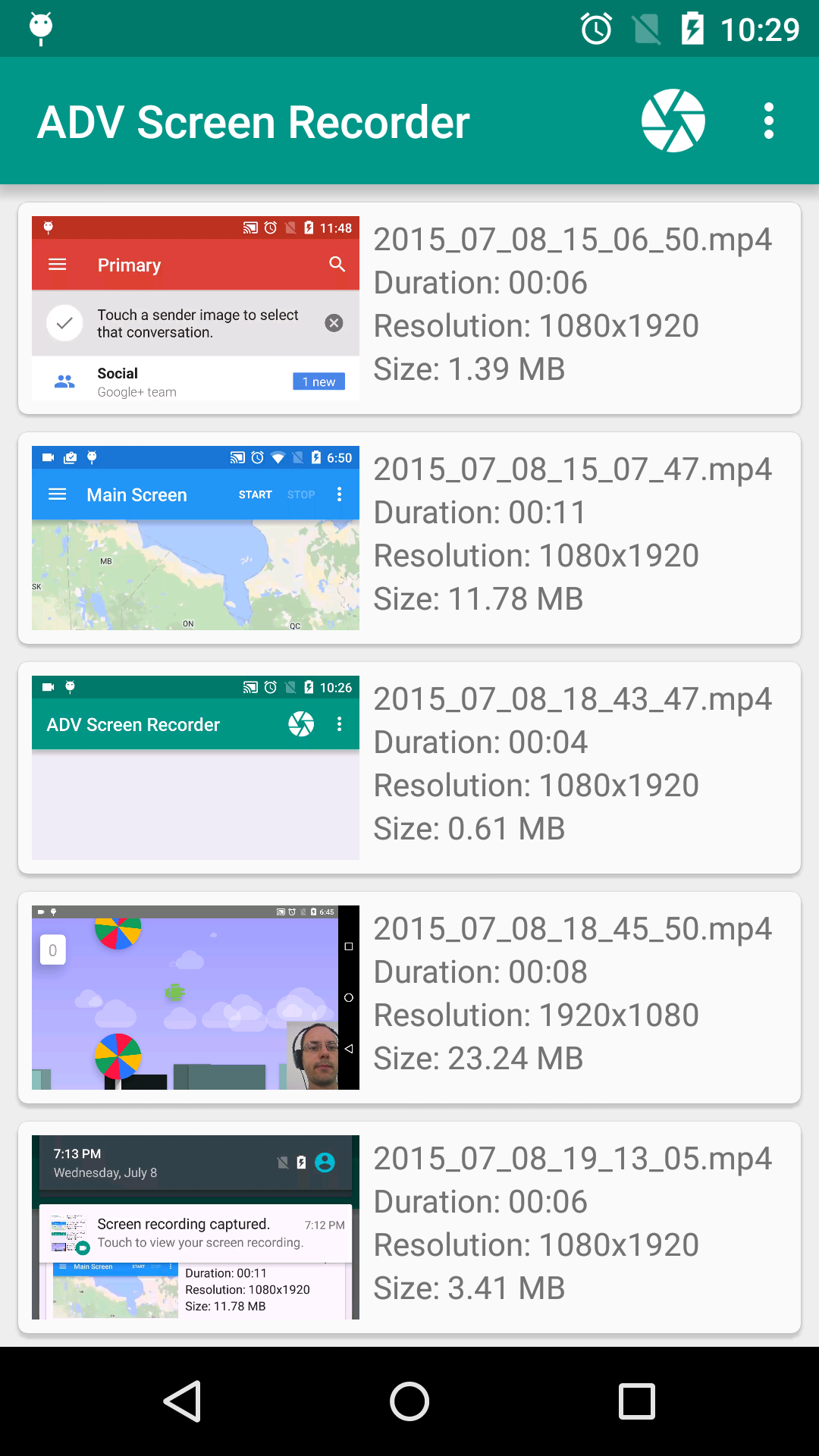 Android application ADV Screen Recorder screenshort