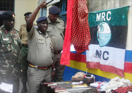 Mombasa police display MRC materials during a past operation.
