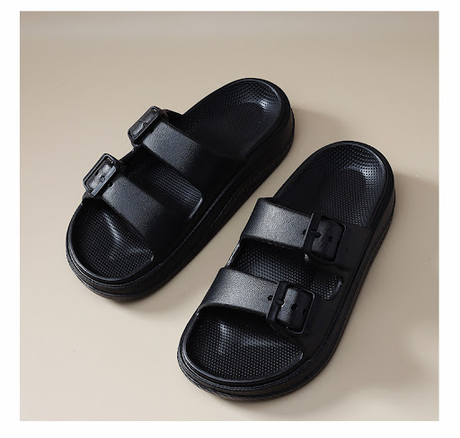 Title 11, Womens Slippers Double Buckle Outer Wear Thick...