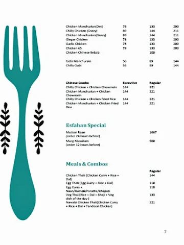 Esfahan Restaurant menu 