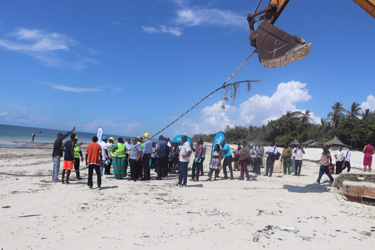 Kenya Launches the sixth submarine cable at Nyali Beach in Mombasa on March 29, 2022. The 15,000 Km fibre costs Sh44 billion and is meant to offset data cost and improve connectivity.