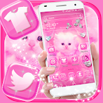 Cover Image of 下载 Cute Pink Cat Launcher Theme 2.0 APK