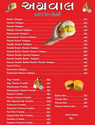 Agarwal vadapav and frankie menu 1