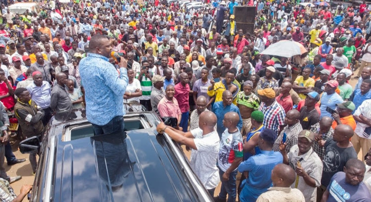 Former Sports Cabinet Secretary Rashid Echesa during a prayer rally in Mumias on Friday, April 12, 2024.