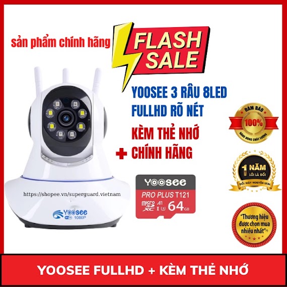 Camera Wifi Yoosee Fhd 2.0Mpx Mẫu Mới Kèm Thẻ