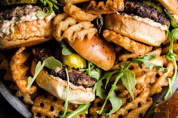 Beef Sliders with Sun-Dried Tomato Mayo and Spicy Pickles