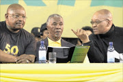 WERE OVER-RULED: Mosiuoa Lekota,  Thabo Mbeki and  Jacob Zuma at the ANC's 2005 national general council at the University of Pretoria.  Photo: Thembinkosi Dwayisa