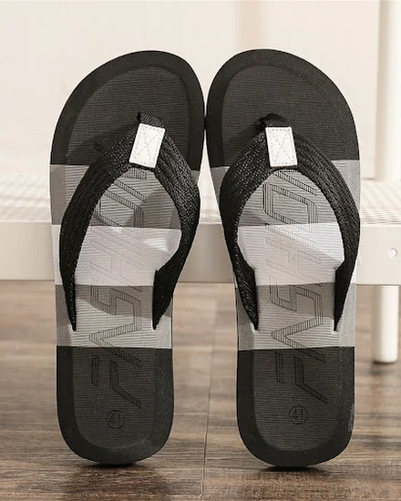 Fashion Slippers Men Flip Flops Beach Sandals Non-slip Ca... - 2